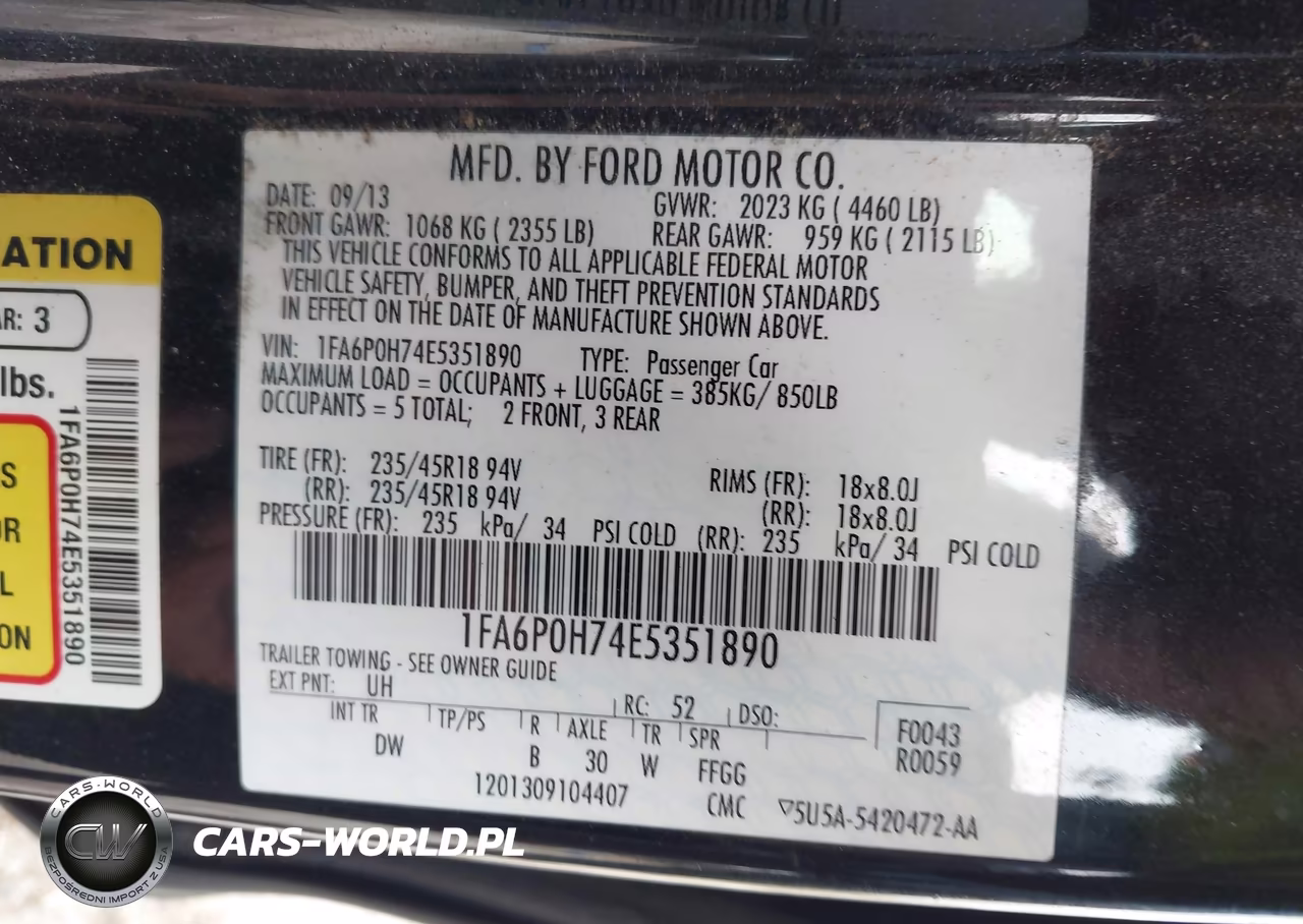 2014 Ford Fusion Se VIN:1FA6P0H74E5351890 - 9