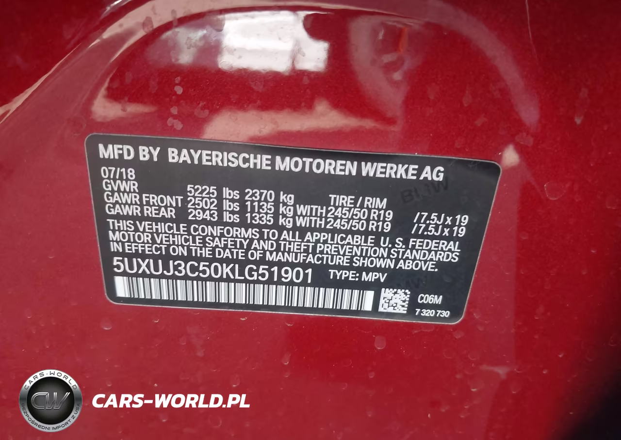 2019 BMW X4 xDrive30I VIN:5UXUJ3C50KLG51901 - 9