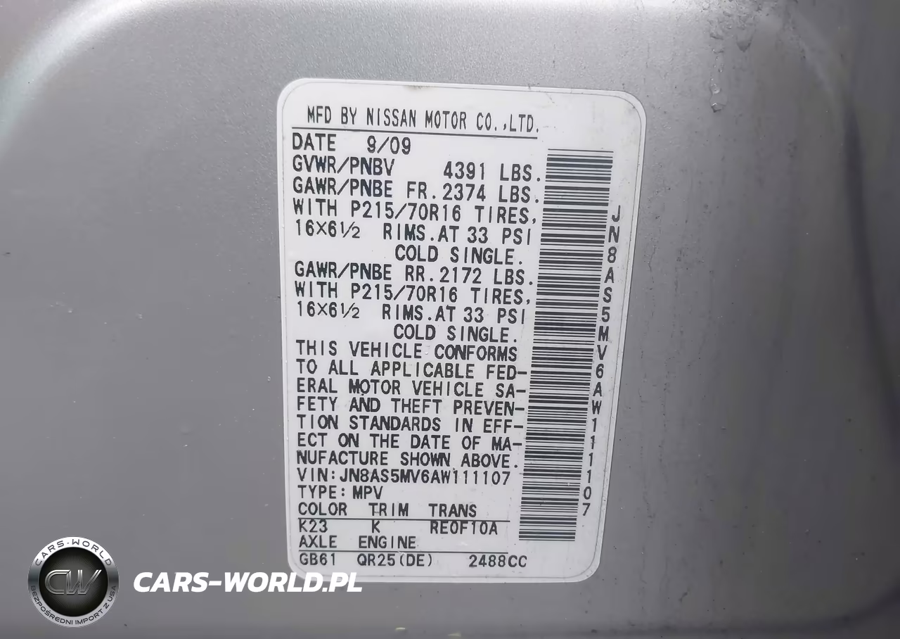 2010 Nissan Rogue S VIN:JN8AS5MV6AW111107 - 9