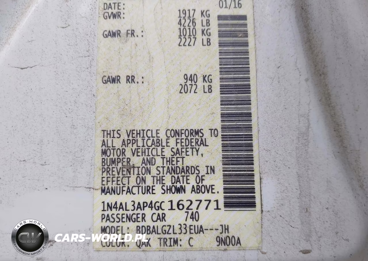 2016 Nissan Altima 2.5 S VIN:1N4AL3AP4GC162771 - 9