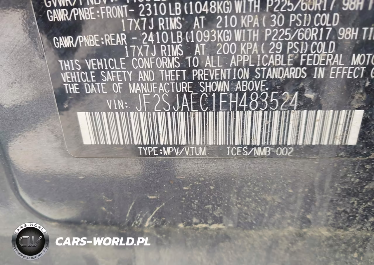2014 Subaru Forester 2.5I Premium VIN:JF2SJAEC1EH483524 - 9