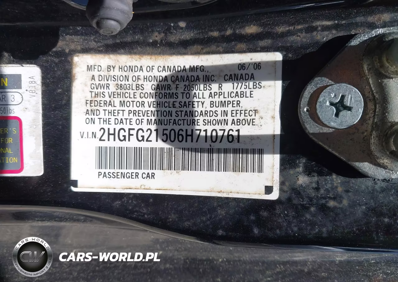 2006 Honda Civic Si VIN:2HGFG21506H710761 - 9