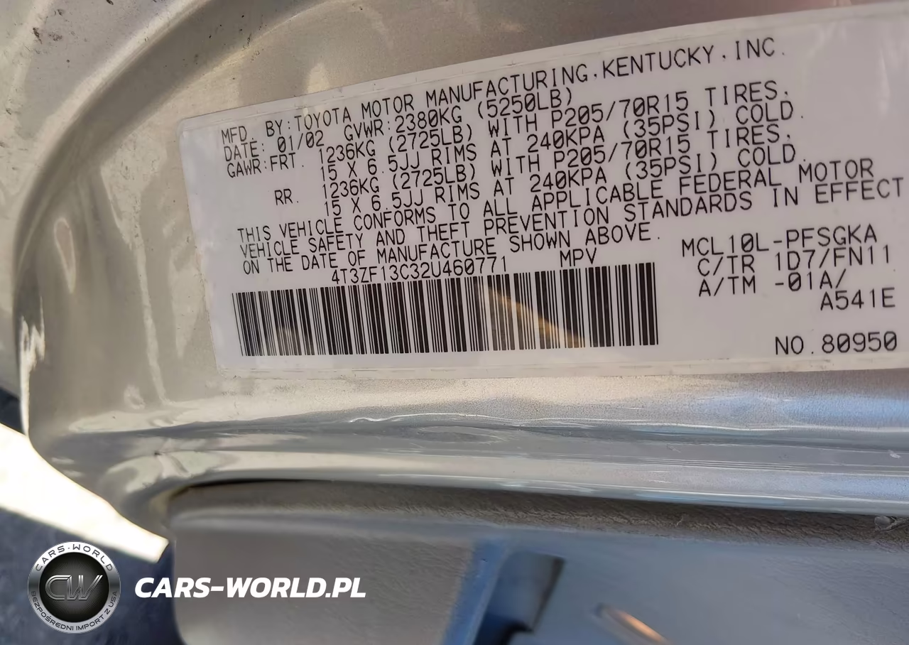 2002 Toyota Sienna Le VIN:4T3ZF13C32U460771 - 9