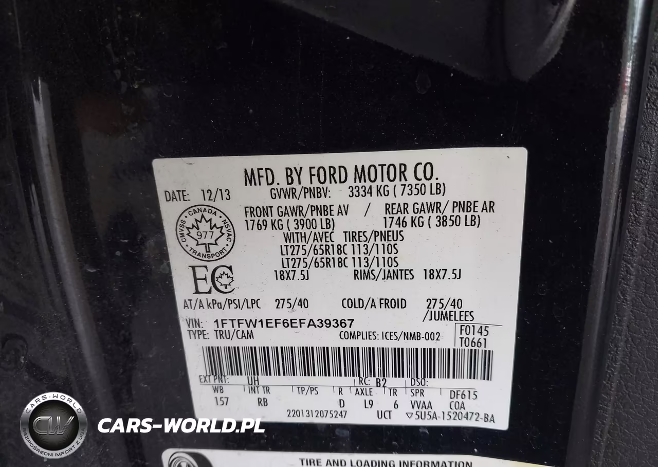 2014 Ford F-150 Fx4 VIN:1FTFW1EF6EFA39367 - 9