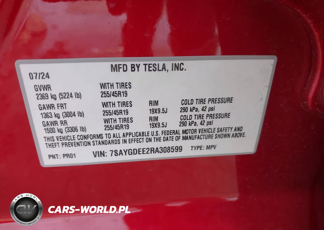 2024 Tesla Model Y Long Range Dual Motor All-Wheel Drive VIN:7SAYGDEE2RA308599 - 9