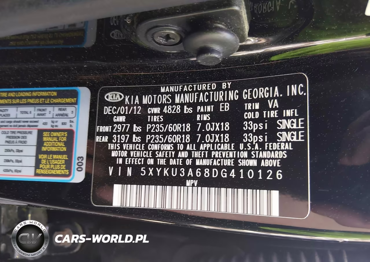 2013 Kia Sorento Ex VIN:5XYKU3A68DG410126 - 9
