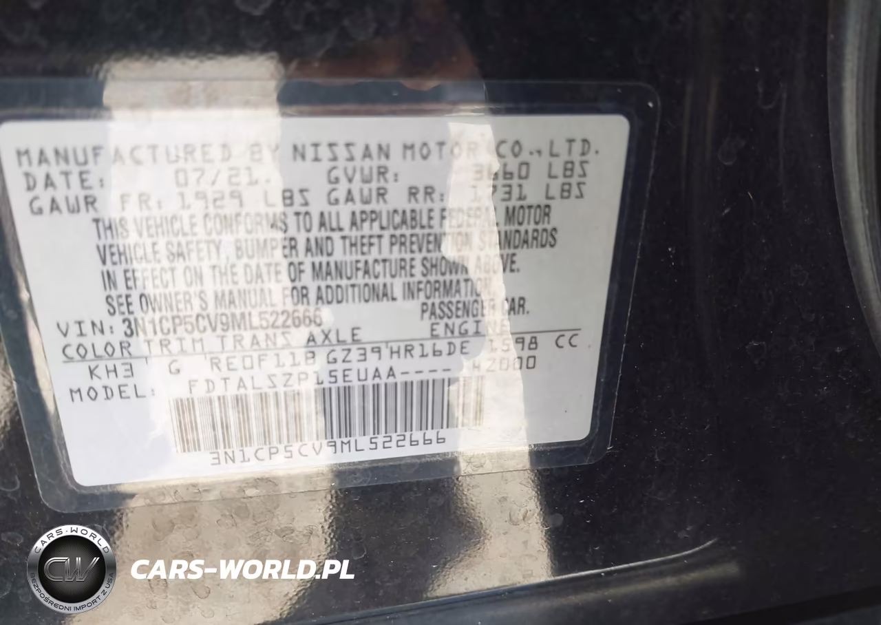 2021 Nissan Kicks Sv Xtronic Cvt VIN:3N1CP5CV9ML522666 - 9