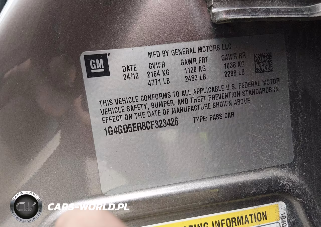 2012 Buick Lacrosse Premium 1 Group VIN:1G4GD5ER8CF323426 - 9