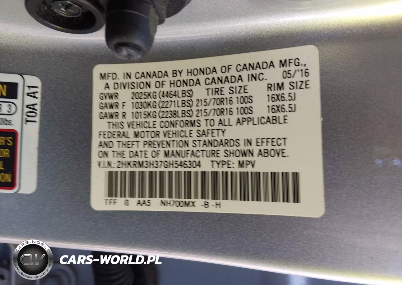 2016 Honda Cr-V Lx VIN:2HKRM3H37GH546304 - 9