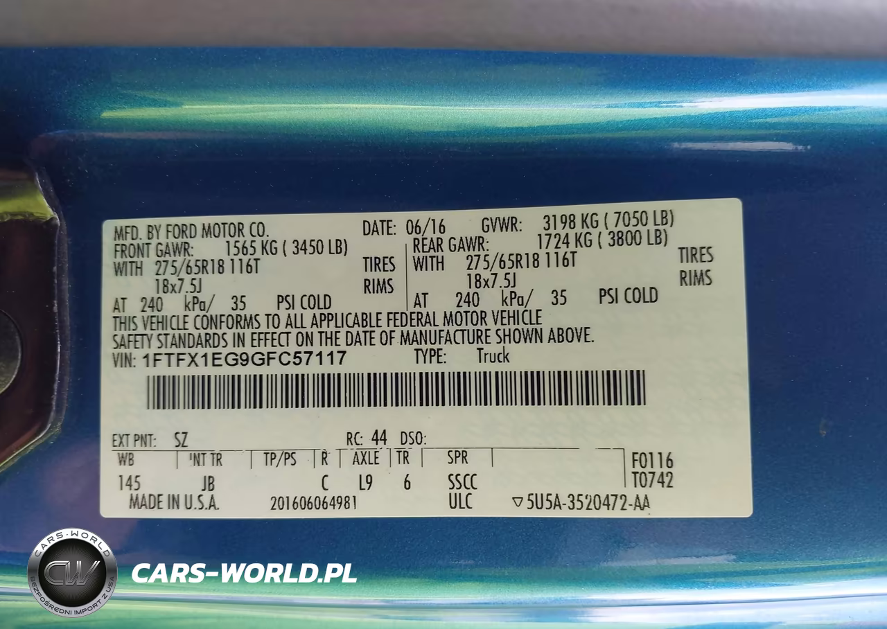2016 Ford F-150 Xlt VIN:1FTFX1EG9GFC57117 - 9