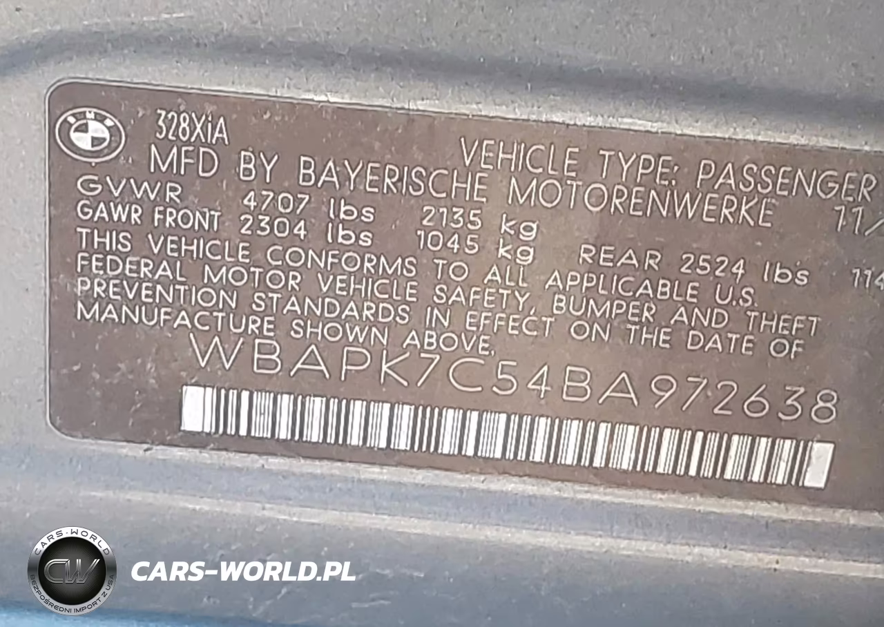 2011 BMW 328I xDrive VIN:WBAPK7C54BA972638 - 9