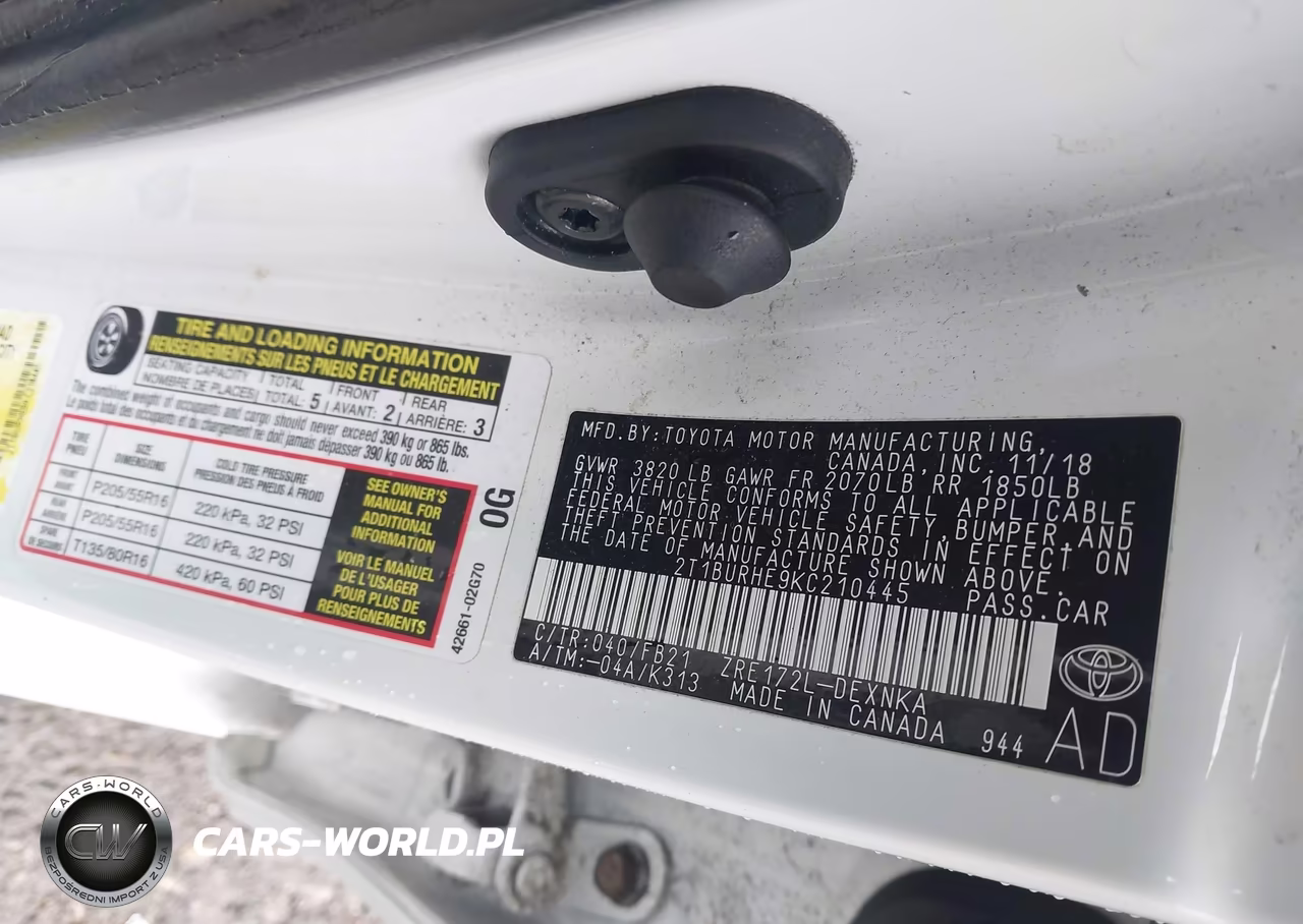 2019 Toyota Corolla Le VIN:2T1BURHE9KC210445 - 9