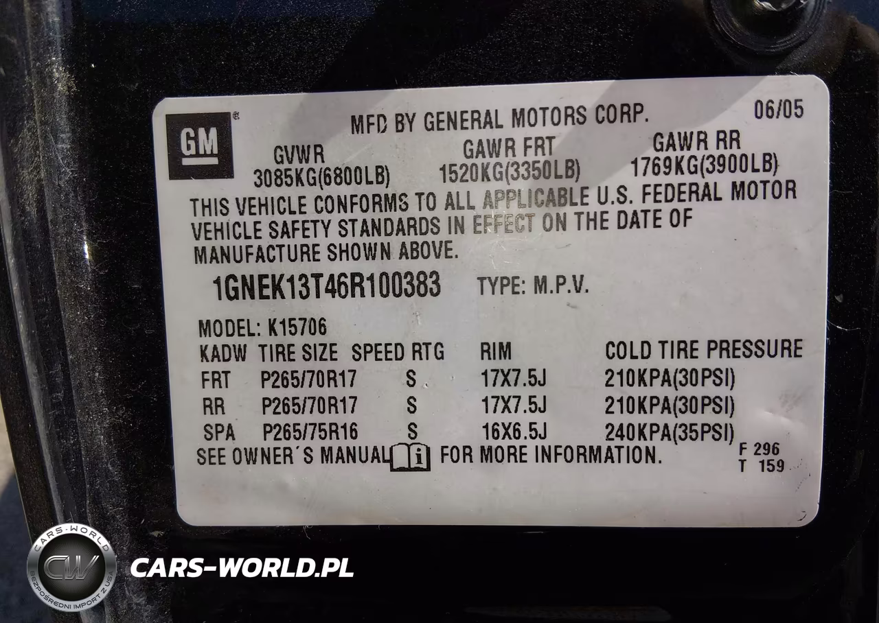 2006 Chevrolet Tahoe Z71 VIN:1GNEK13T46R100383 - 9