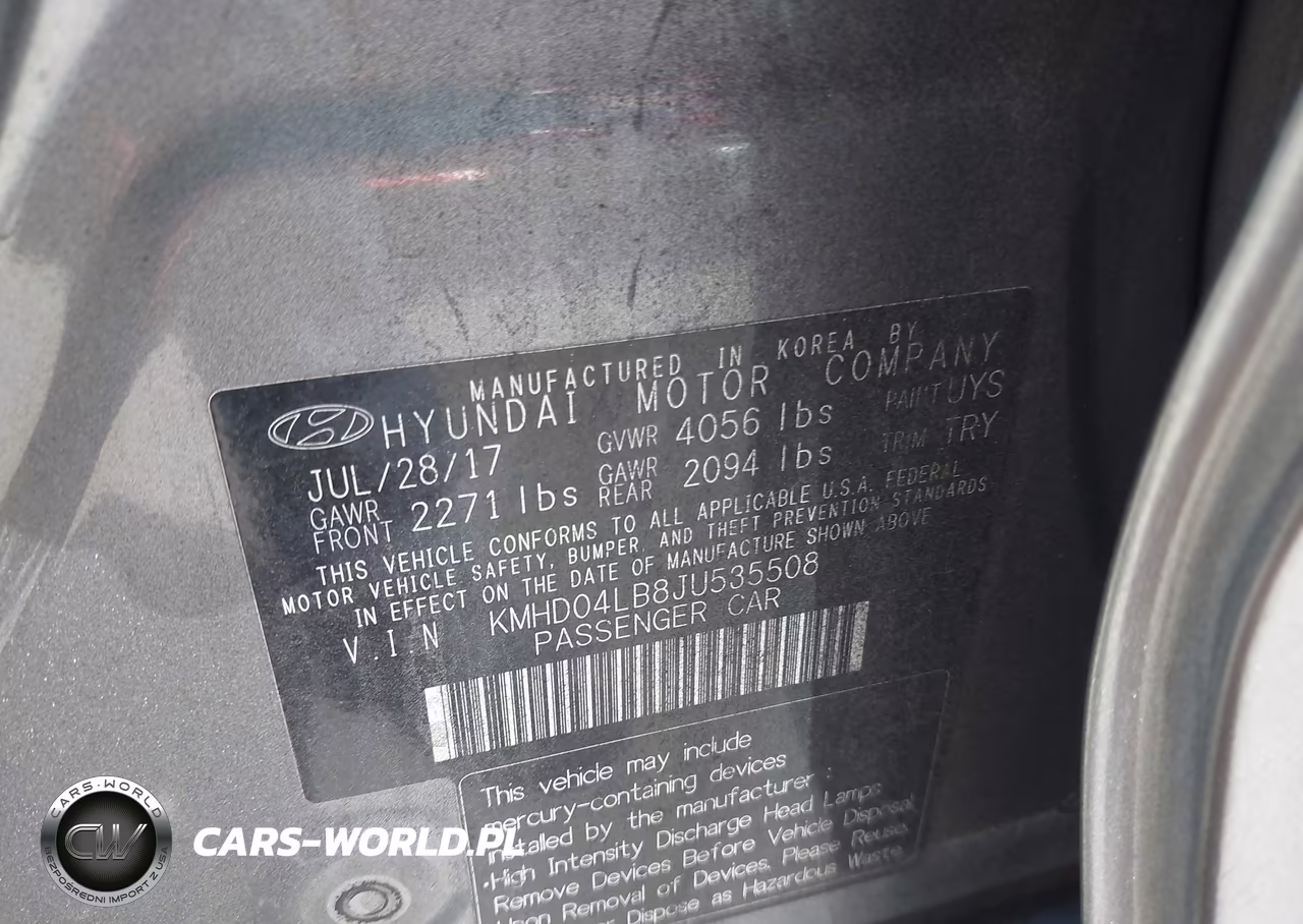 2018 Hyundai Elantra Sport VIN:KMHD04LB8JU535508 - 9