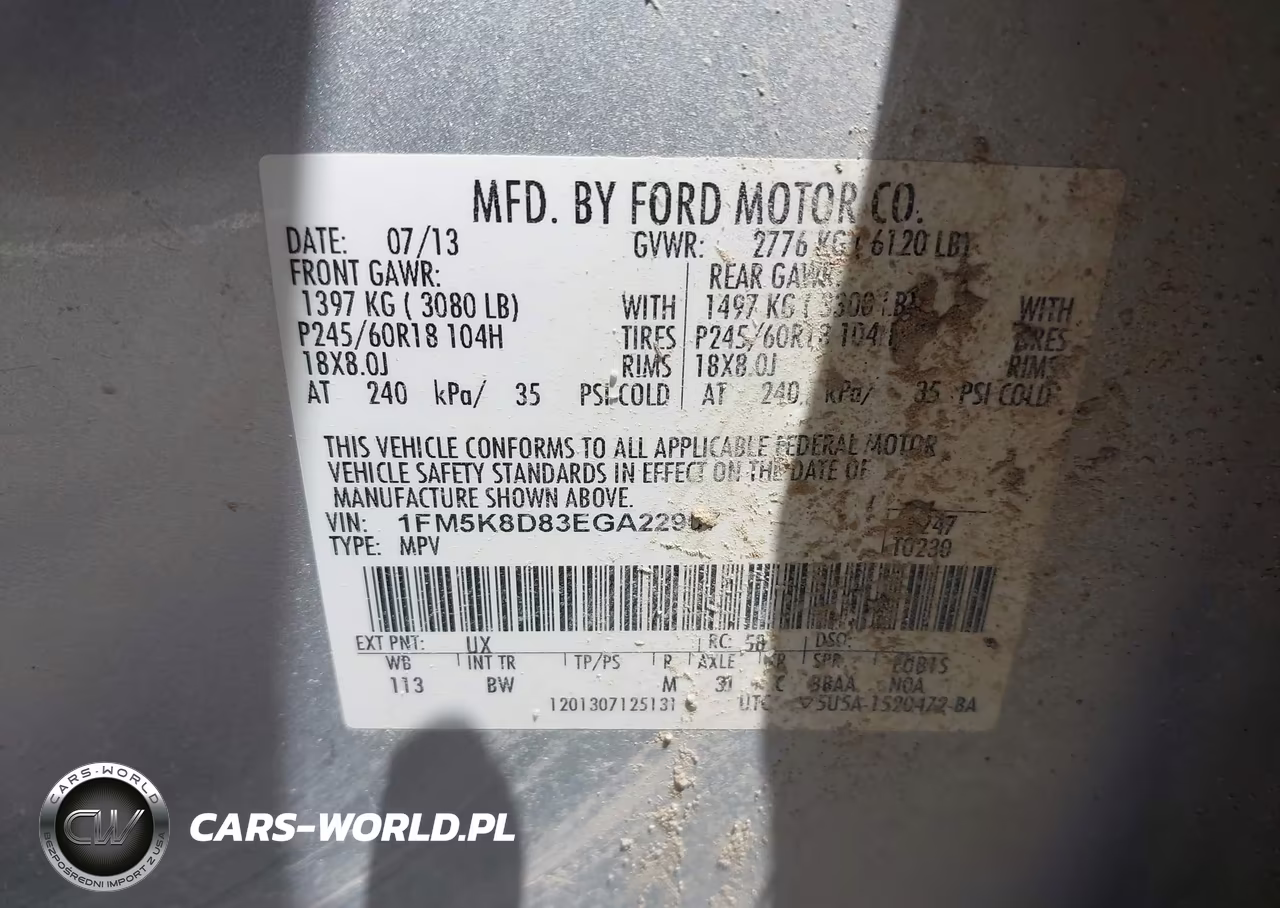 2014 Ford Explorer Xlt VIN:1FM5K8D83EGA22907 - 9
