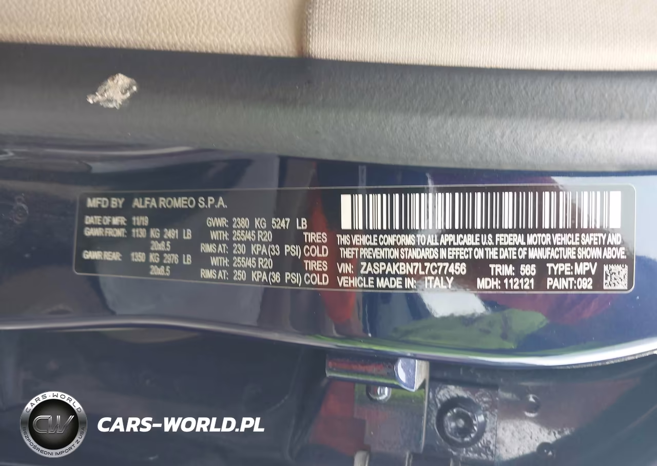 2020 Alfa Romeo Stelvio Ti Lusso Awd VIN:ZASPAKBN7L7C77456 - 9