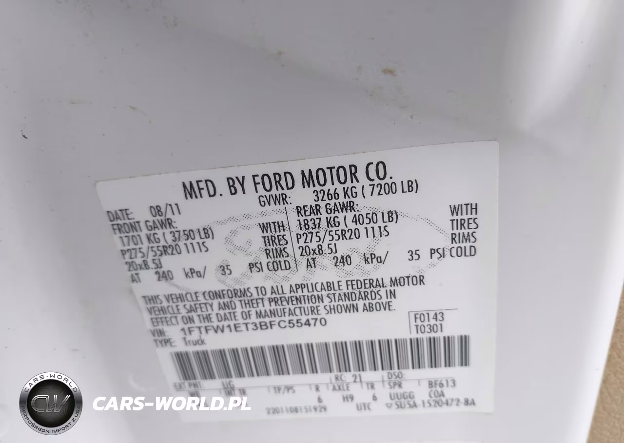2011 Ford F-150 Lariat VIN:1FTFW1ET3BFC55470 - 9