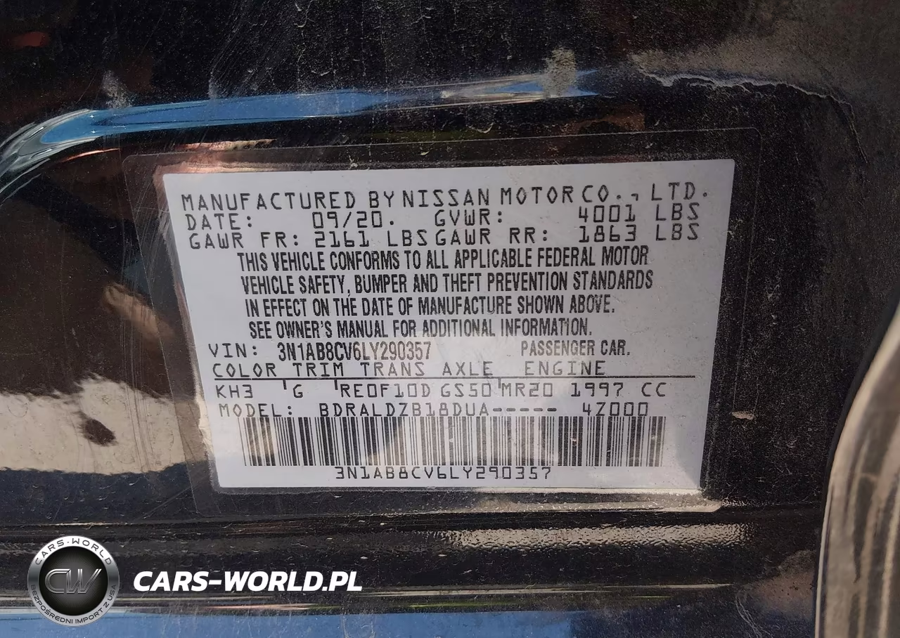 2020 Nissan Sentra Sv Xtronic Cvt VIN:3N1AB8CV6LY290357 - 9