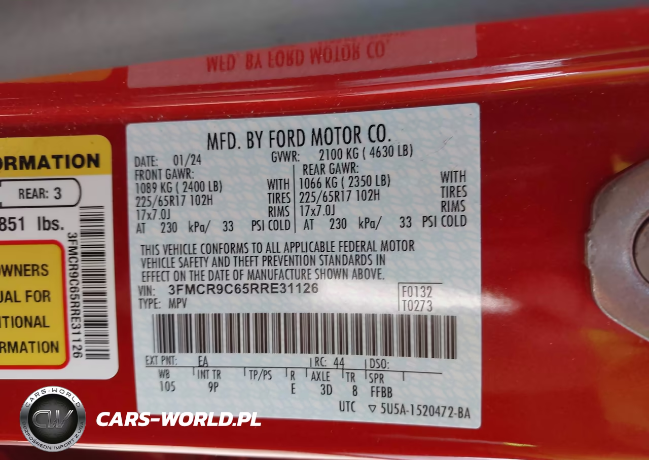 2024 Ford Bronco Sport Outer Banks VIN:3FMCR9C65RRE31126 - 9