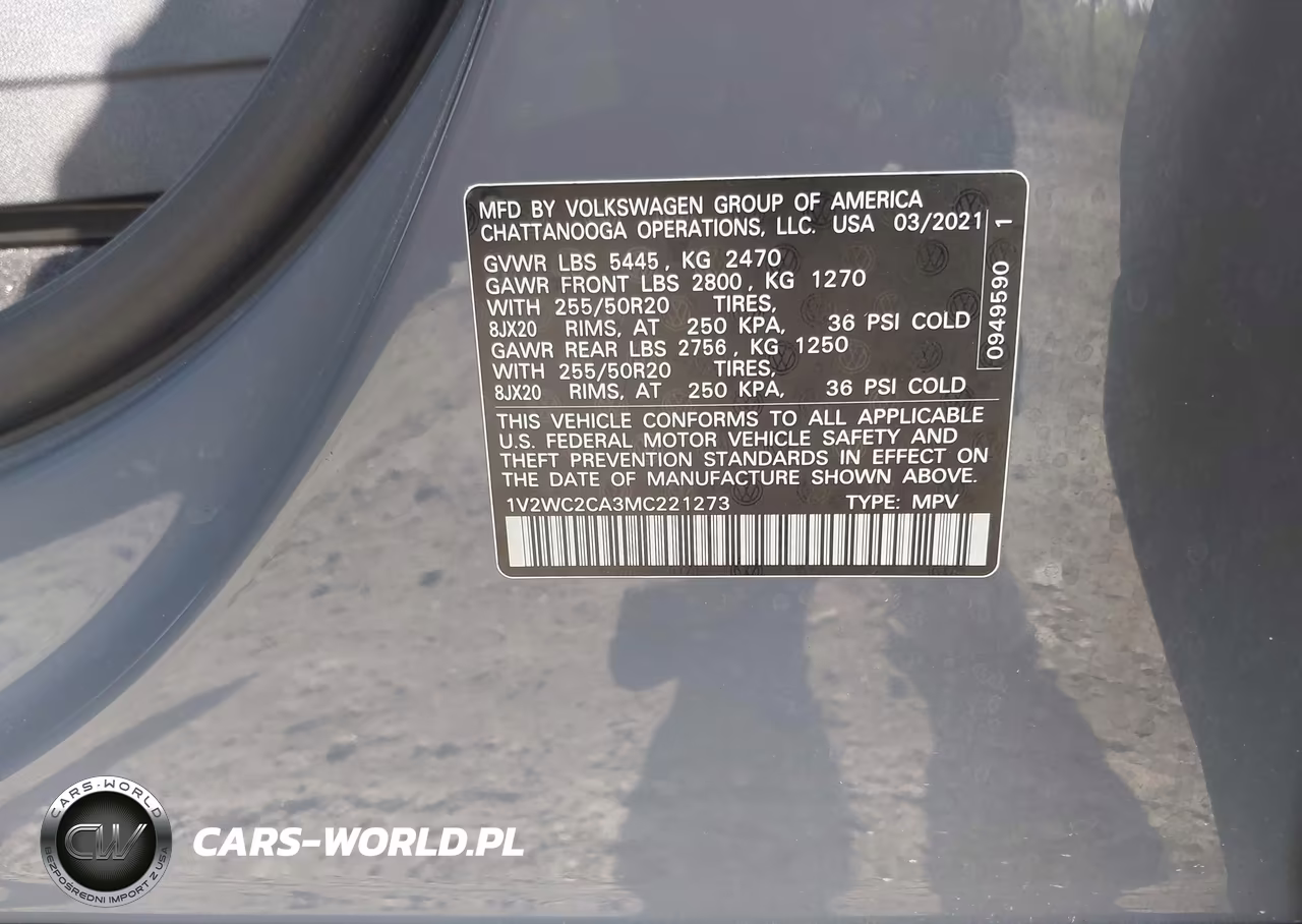 2021 Volkswagen Atlas Cross Sport 2.0T Se W-Technology VIN:1V2WC2CA3MC221273 - 9