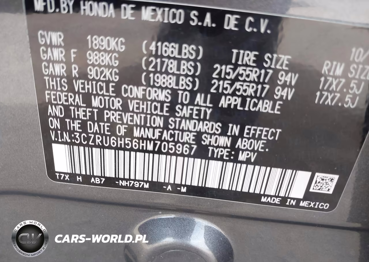 2017 Honda Hr-V Ex VIN:3CZRU6H56HM705967 - 9