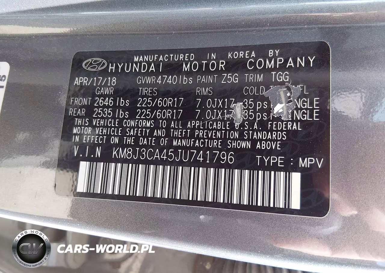 2018 Hyundai Tucson Sel VIN:KM8J3CA45JU741796 - 9