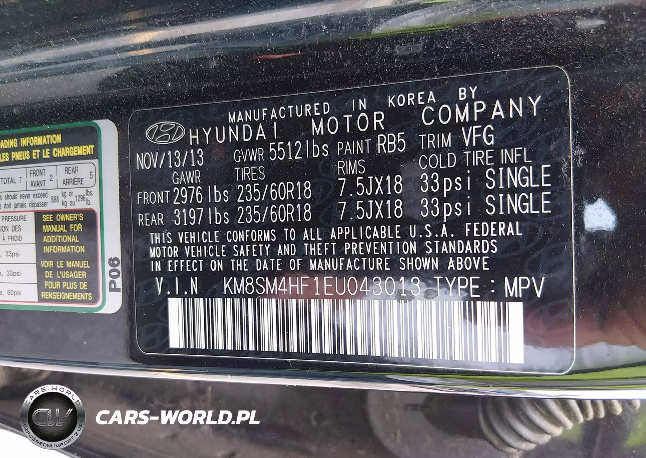 2014 Hyundai Santa Fe Gls VIN:KM8SM4HF1EU043013 - 9