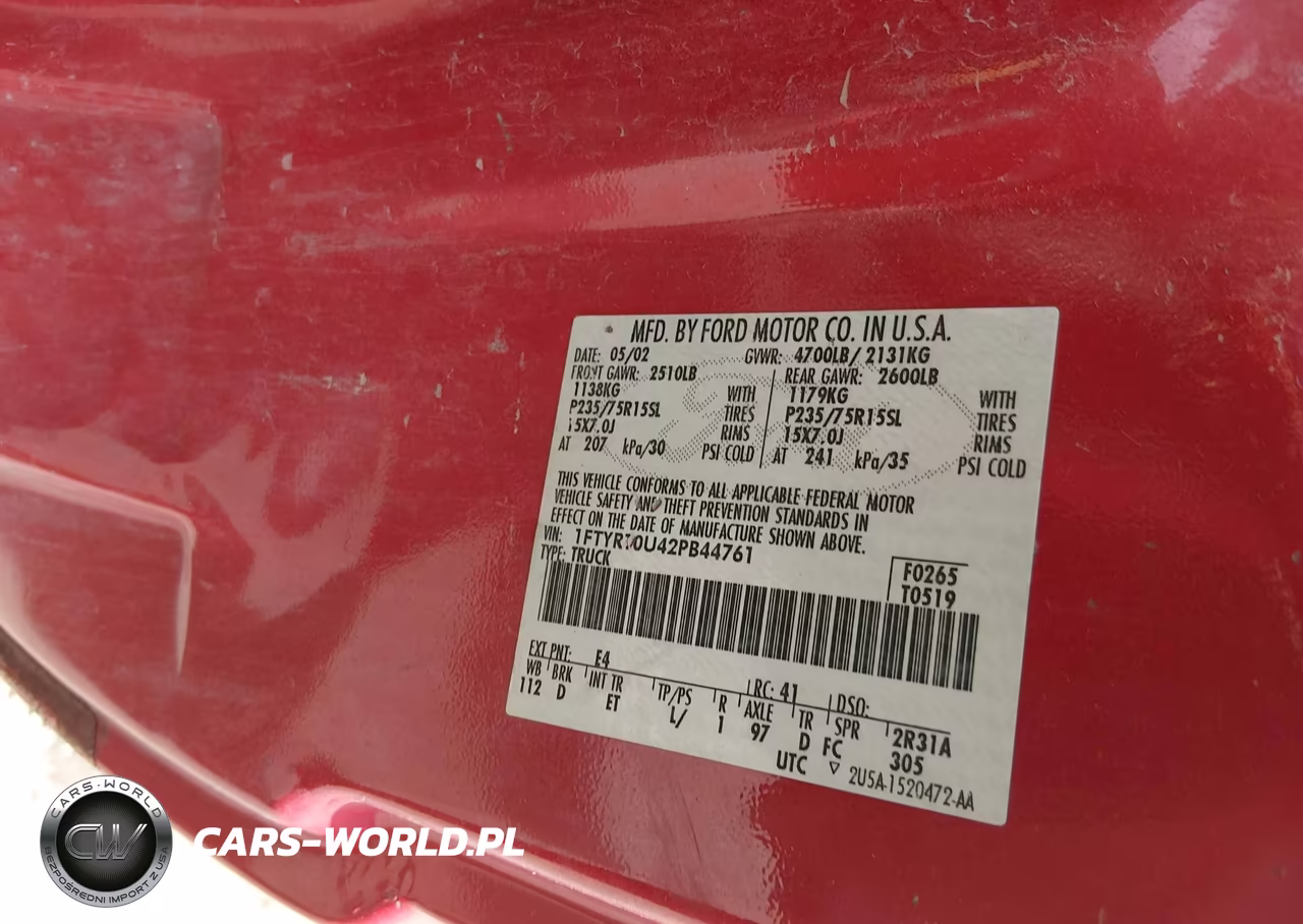 2002 Ford Ranger Edge-Xl-Xlt VIN:1FTYR10U42PB44761 - 9