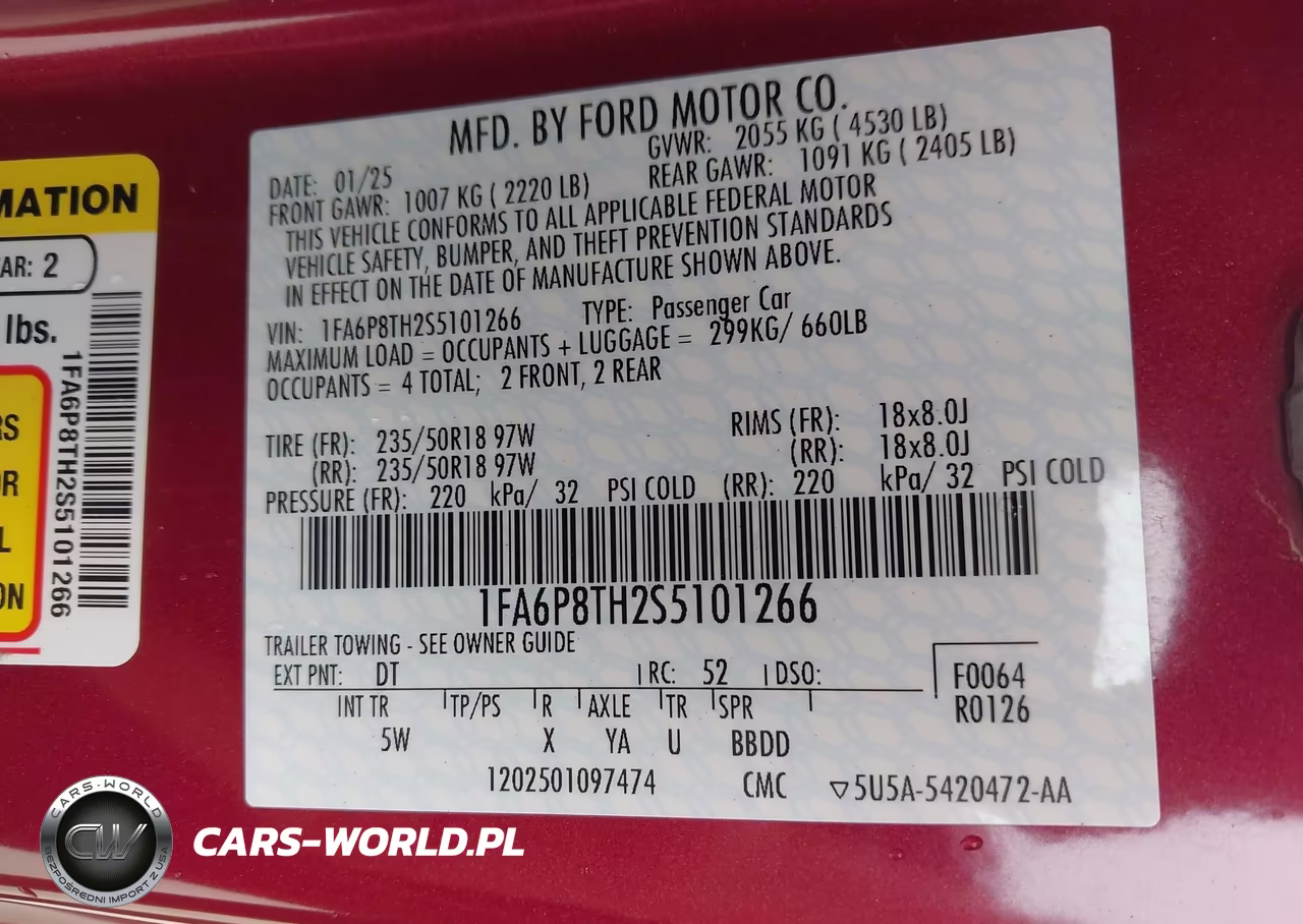2025 Ford Mustang Ecoboost Premium Fastback VIN:1FA6P8TH2S5101266 - 9