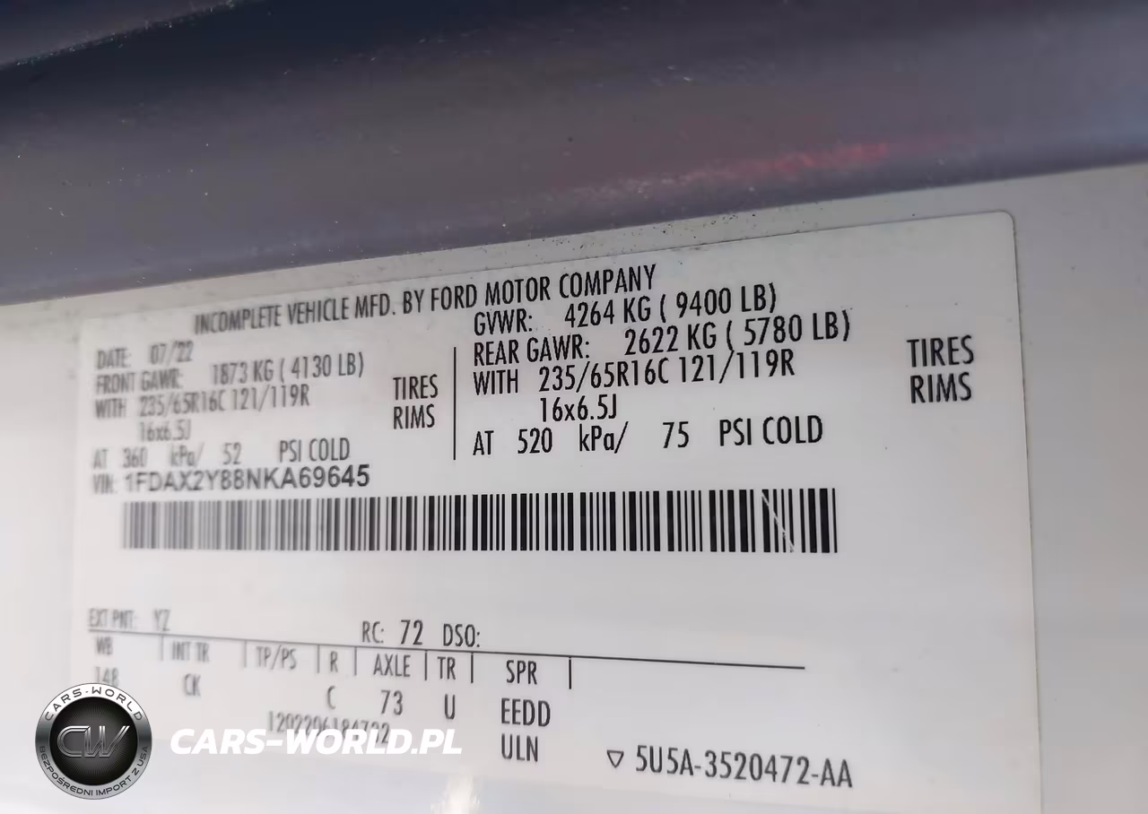 2022 Ford Transit-350 Passenger Van Xlt VIN:1FDAX2Y88NKA69645 - 9