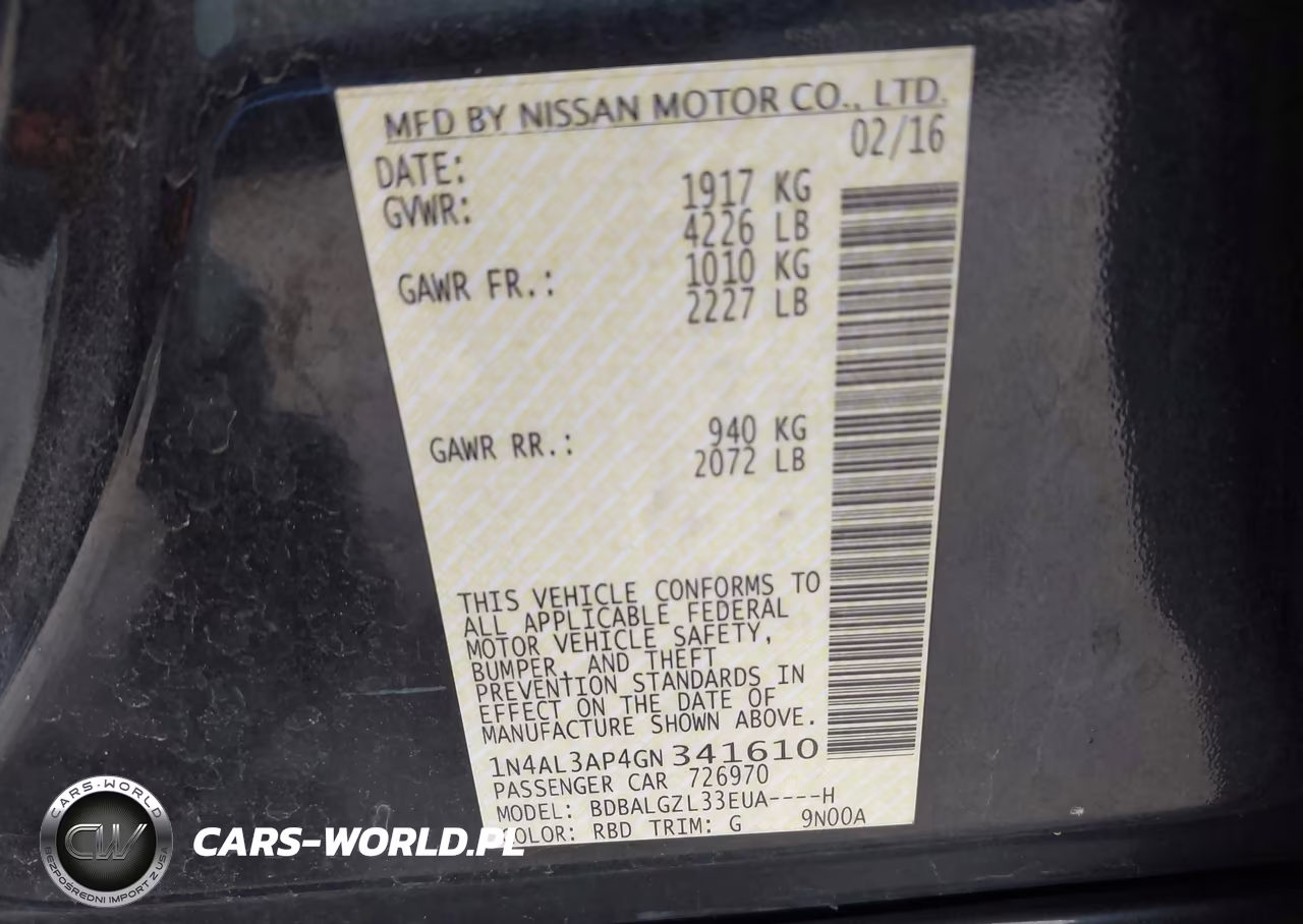 2016 Nissan Altima 2.5 S VIN:1N4AL3AP4GN341610 - 9