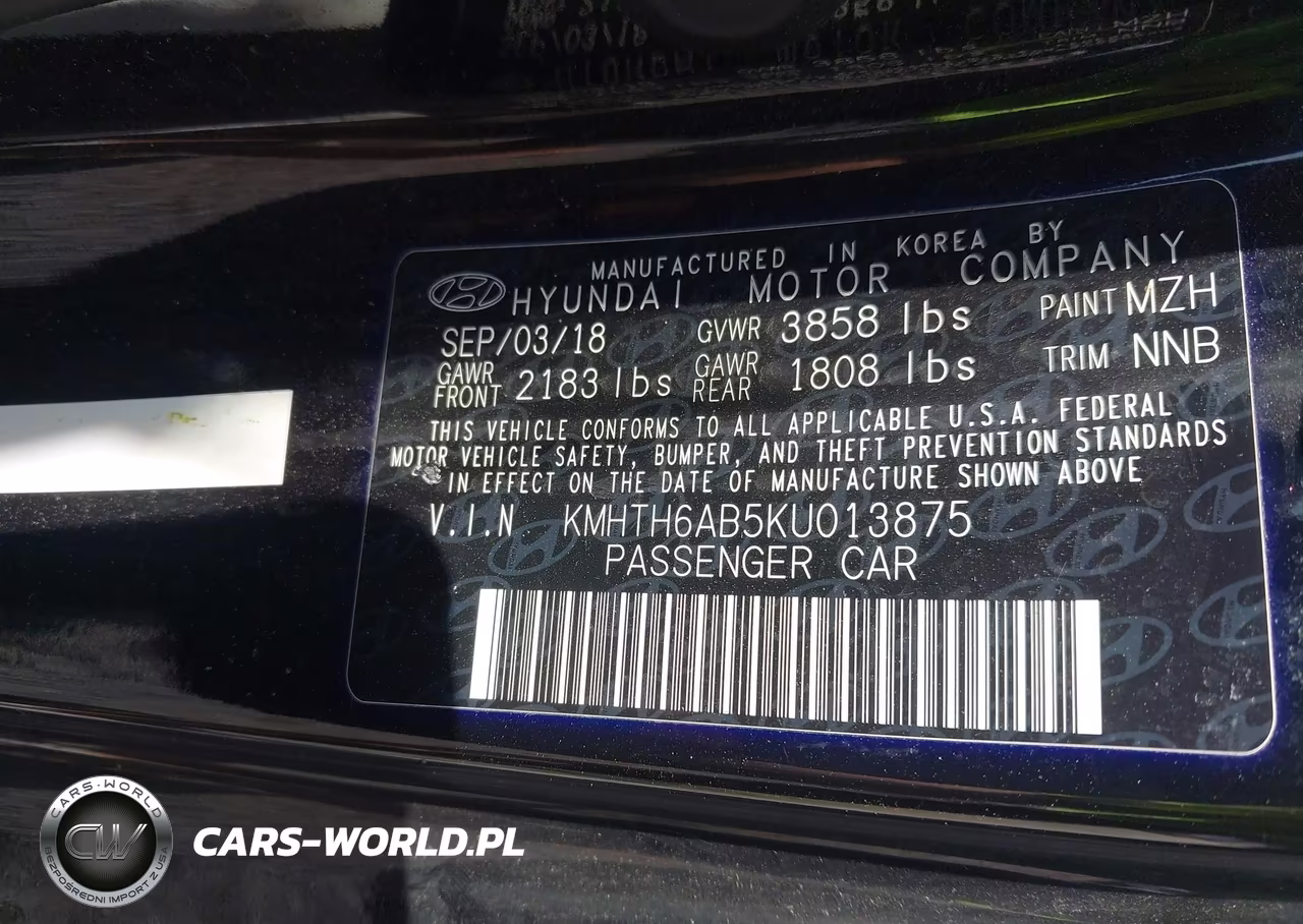 2019 Hyundai Veloster Turbo VIN:KMHTH6AB5KU013875 - 9
