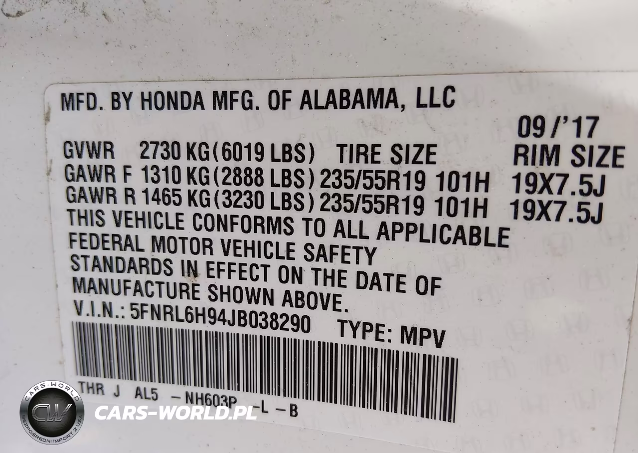 2018 Honda Odyssey Elite VIN:5FNRL6H94JB038290 - 9