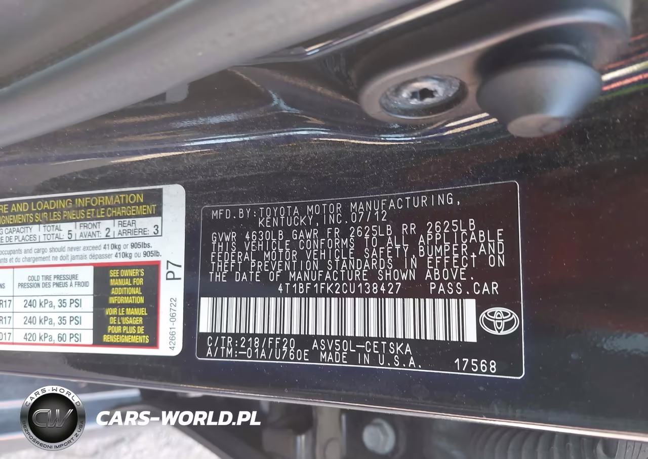 2012 Toyota Camry Se VIN:4T1BF1FK2CU138427 - 9