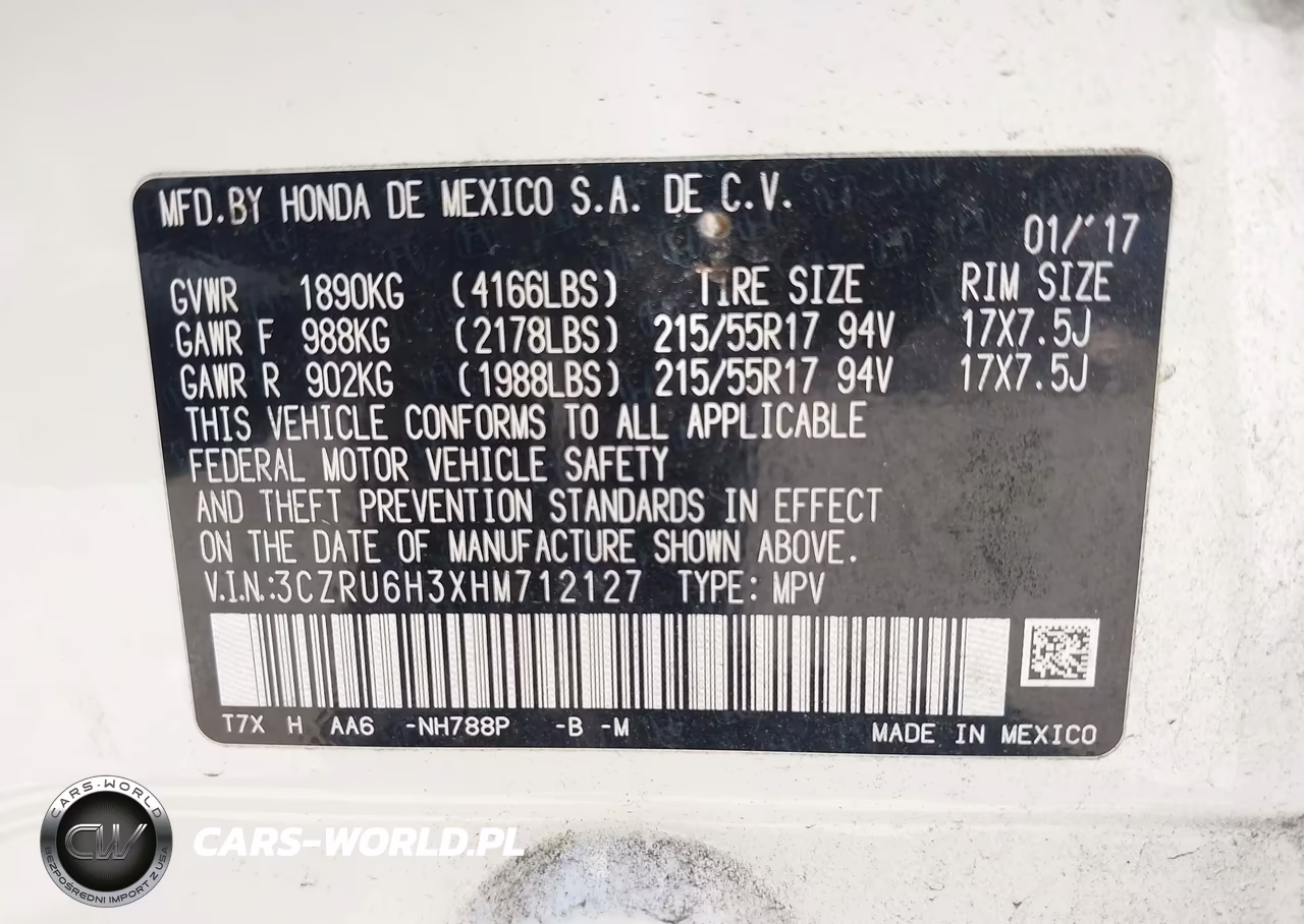 2017 Honda Hr-V Lx VIN:3CZRU6H3XHM712127 - 9
