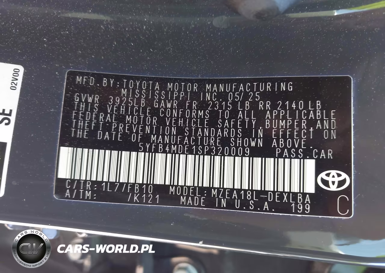 2025 Toyota Corolla Le VIN:5YFB4MDE1SP320009 - 9