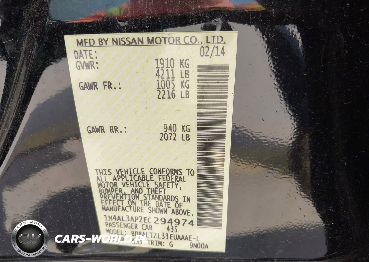 2014 Nissan Altima 2.5 Sv VIN:1N4AL3AP2EC294974 - 9