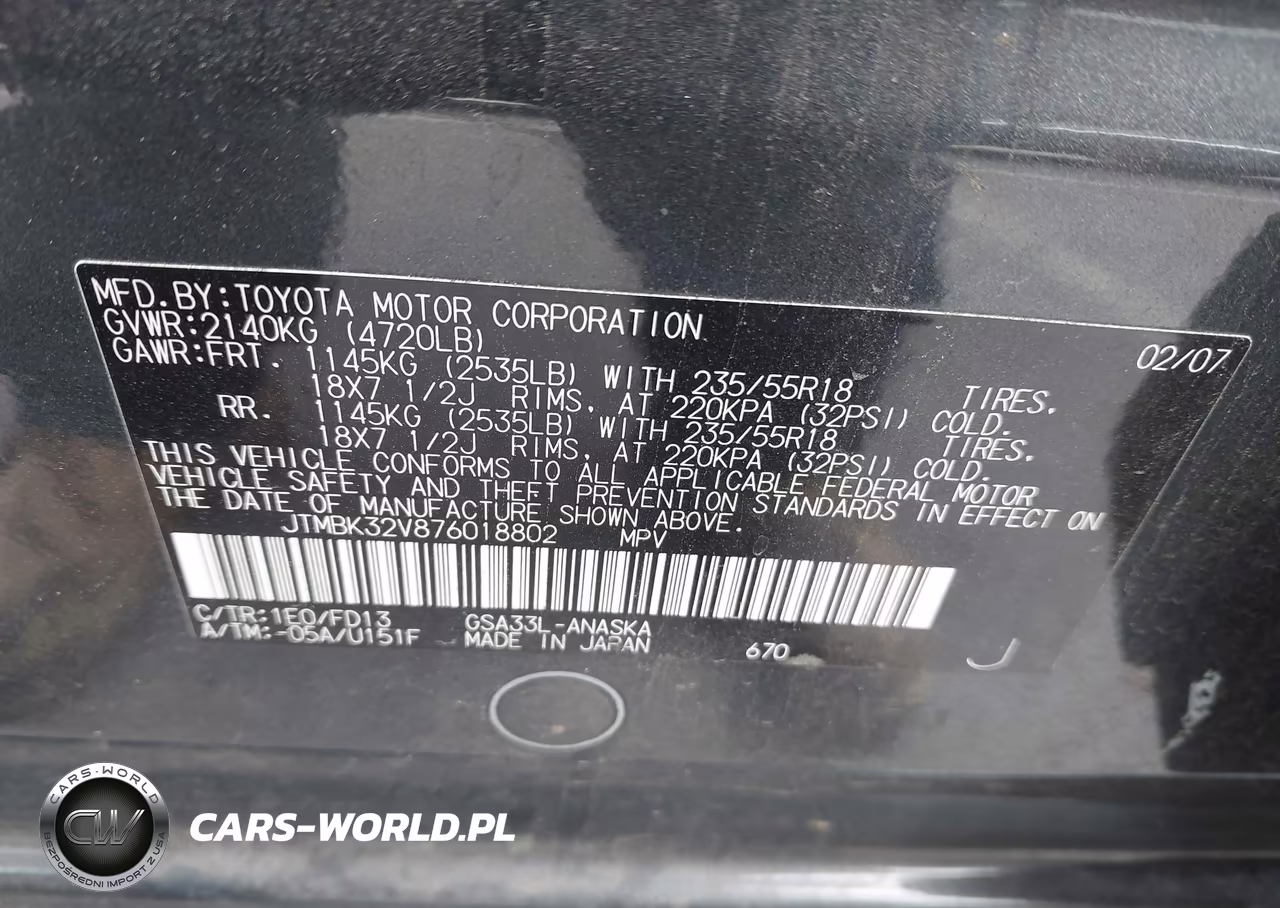 2007 Toyota Rav4 Sport V6 VIN:JTMBK32V876018802 - 9