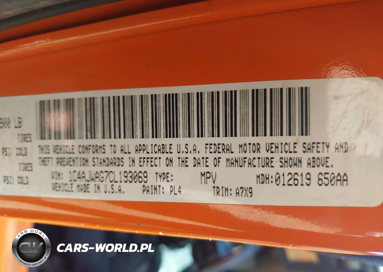 2012 Jeep Wrangler Sport VIN:1C4AJWAG7CL193069 - 9