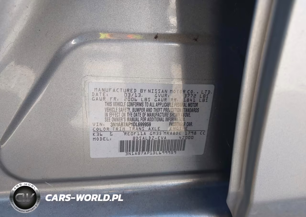 2013 Nissan Sentra Sv VIN:3N1AB7AP1DL699959 - 9