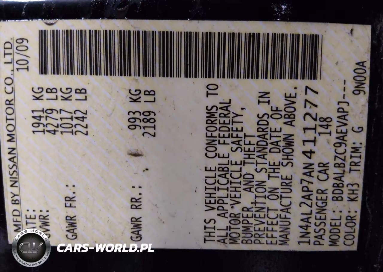 2010 Nissan Altima 2.5 S VIN:1N4AL2AP7AN411277 - 9