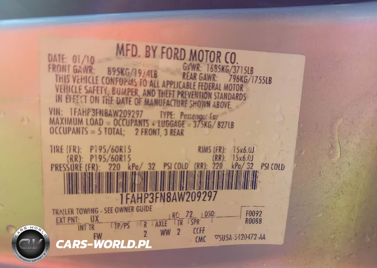 2010 Ford Focus Se VIN:1FAHP3FN8AW209297 - 9