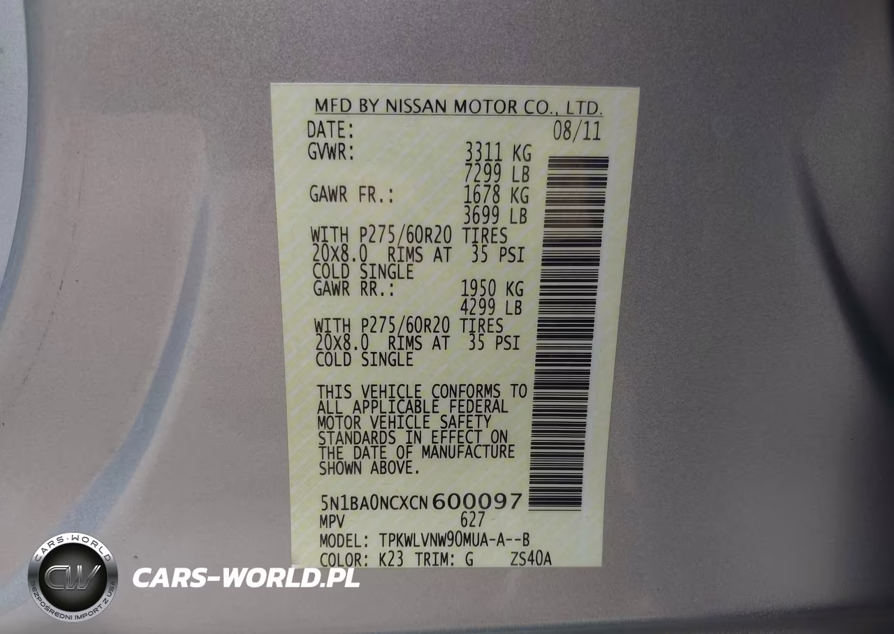 2012 Nissan Armada Sl VIN:5N1BA0NCXCN600097 - 9