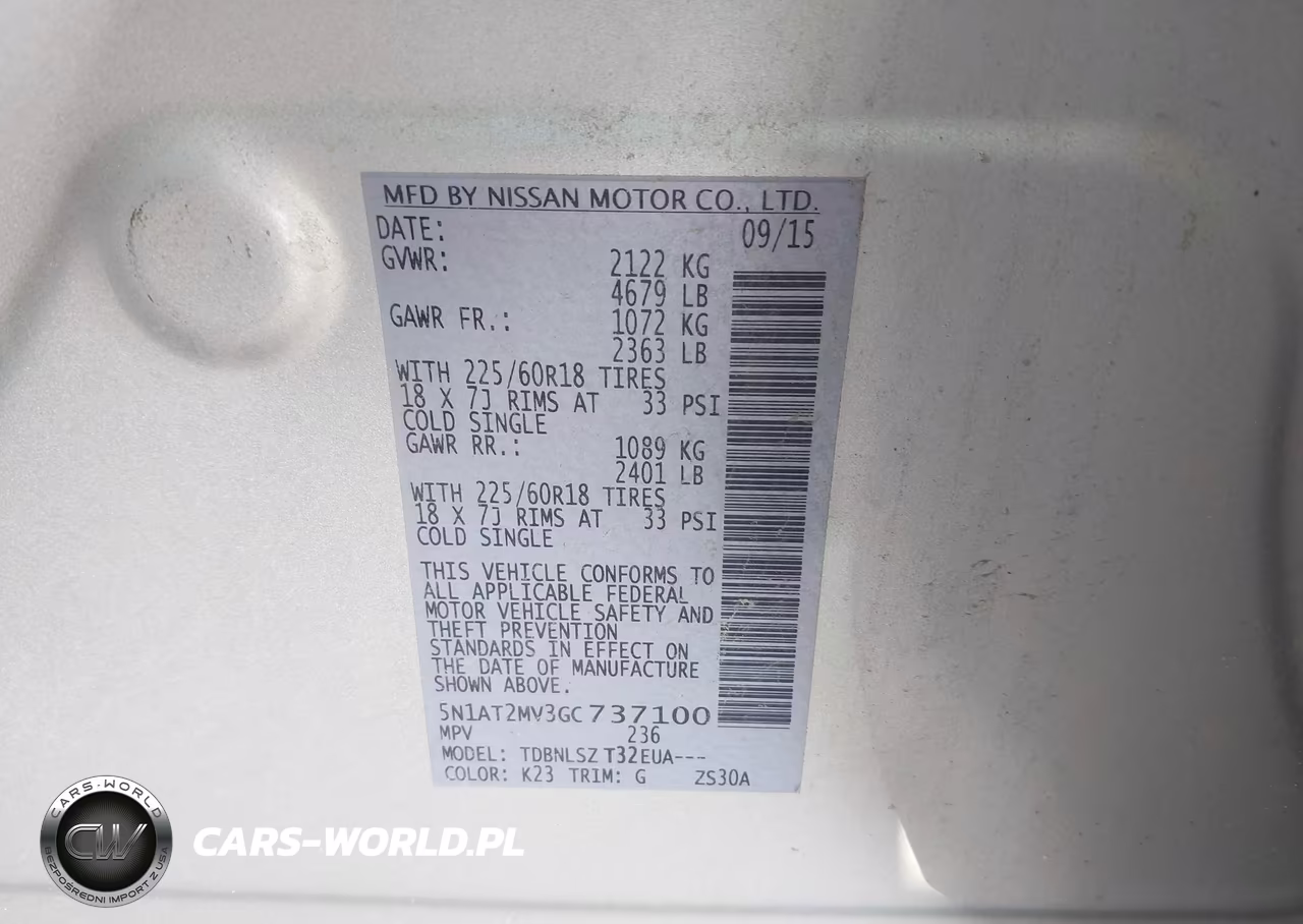 2016 Nissan Rogue Sl VIN:5N1AT2MV3GC737100 - 9