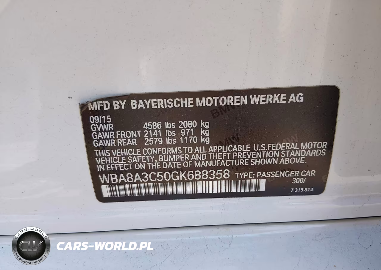 2016 BMW 320I xDrive VIN:WBA8A3C50GK688358 - 9