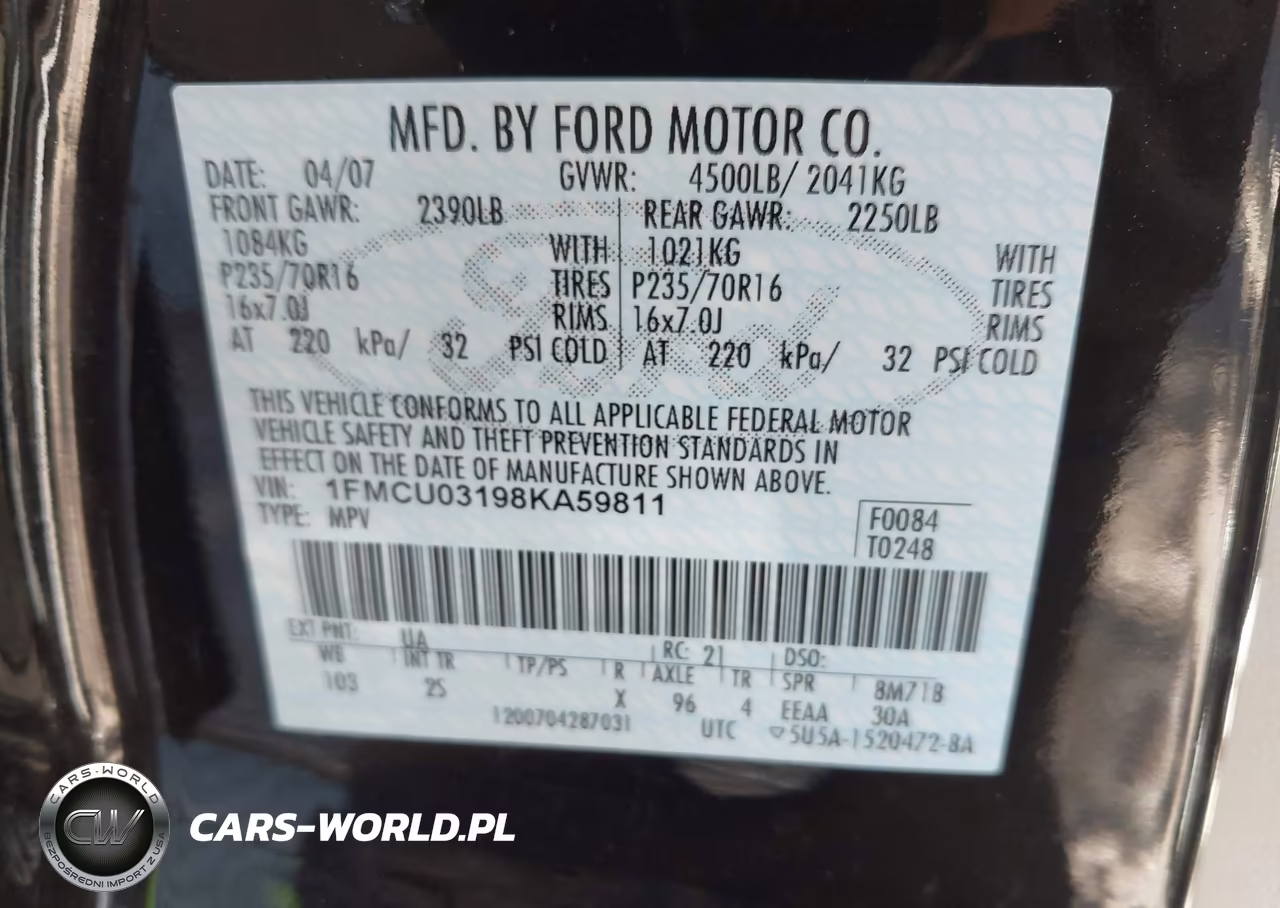 2008 Ford Escape Xlt VIN:1FMCU03198KA59811 - 9