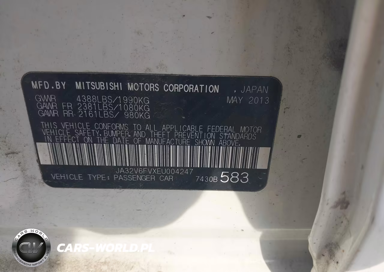 2014 Mitsubishi Lancer Ralliart VIN:JA32V6FVXEU004247 - 9