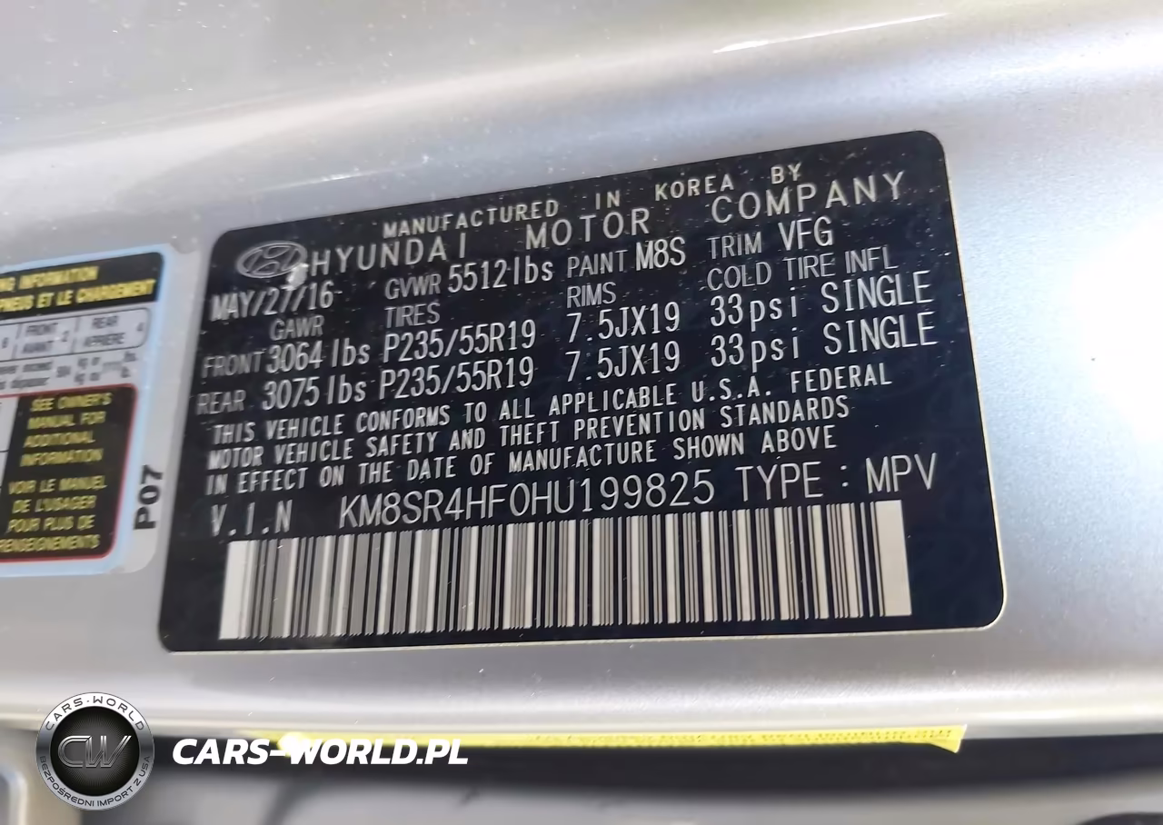 2017 Hyundai Santa Fe Limited Ultimate VIN:KM8SR4HF0HU199825 - 9