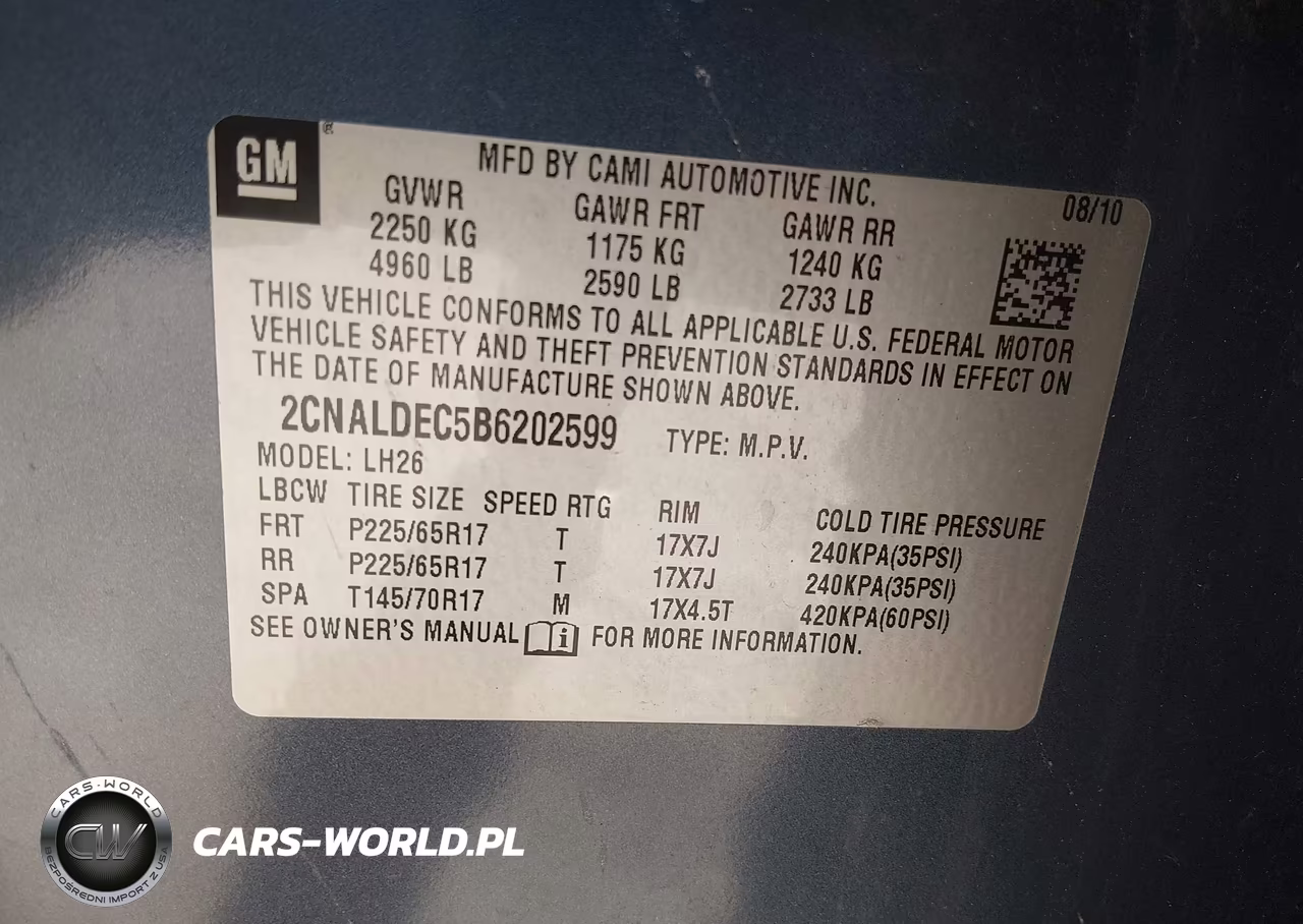 2011 Chevrolet Equinox 1Lt VIN:2CNALDEC5B6202599 - 9