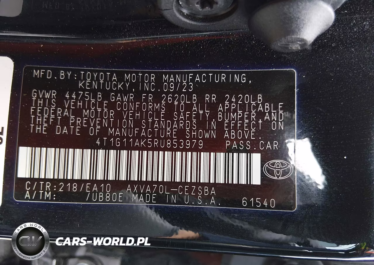 2024 Toyota Camry Se VIN:4T1G11AK5RU853979 - 9